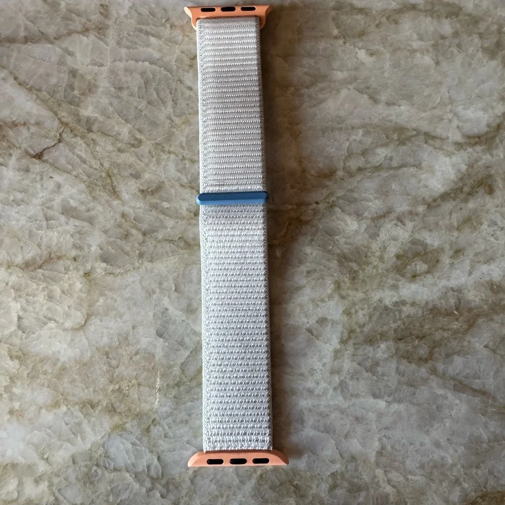 Elegant White and Peach Smartwatch Band